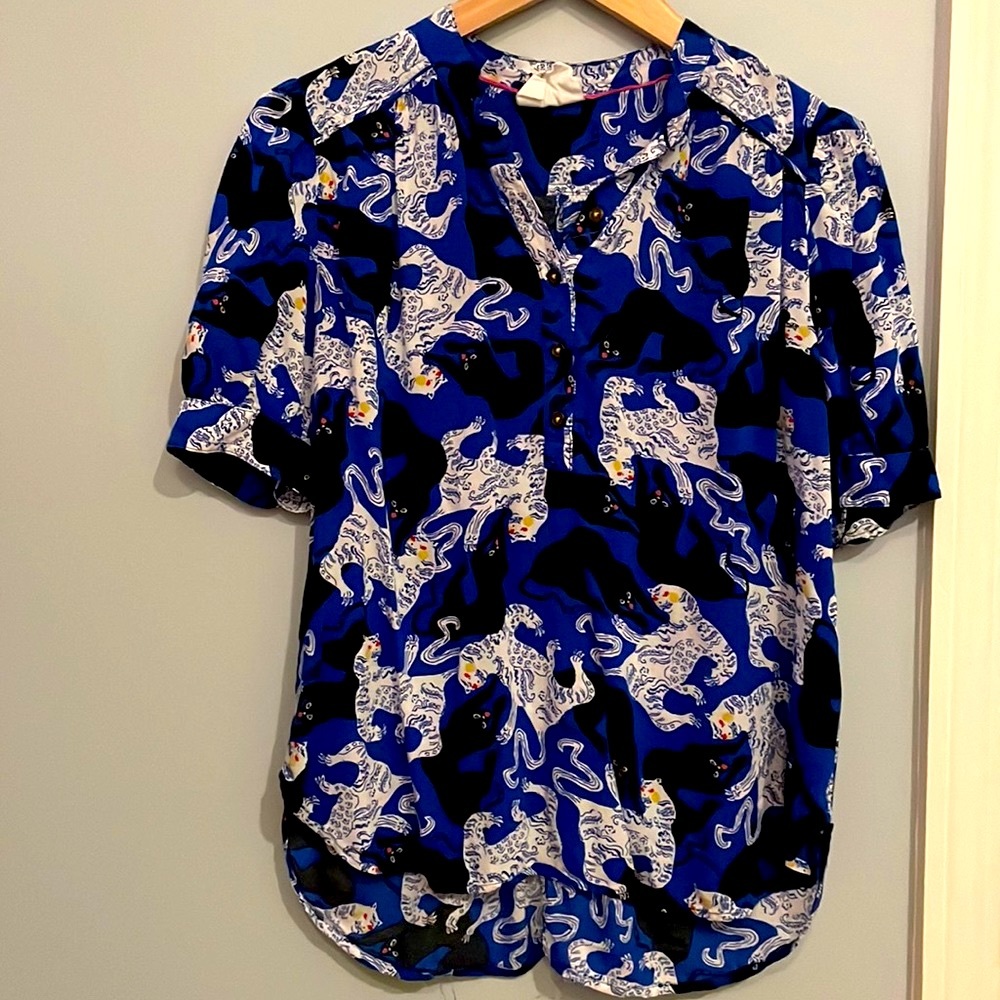 Anthropologie Emily Isabella Panther Top